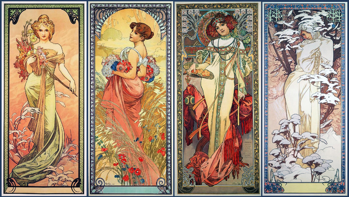 les saisons de la vie d'une femme - alphonse mucha - ecole de massage sensitif belge